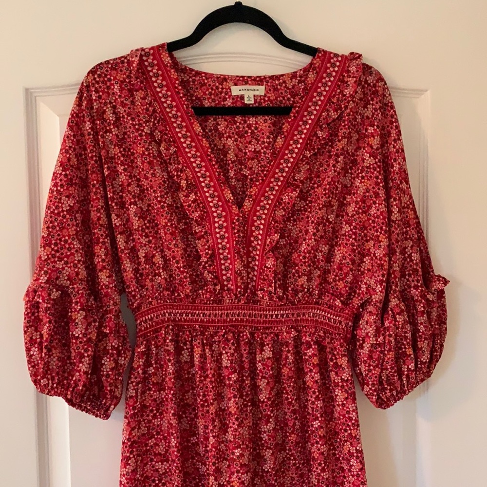 Max Studio Women’s Large Peasant Dress. Beautiful & flattering.